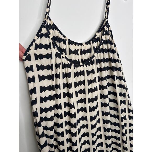 Bel Kazan Bow Print Maxi Dress Black White Ruffle Hem Boho Resort large - Picture 14 of 16